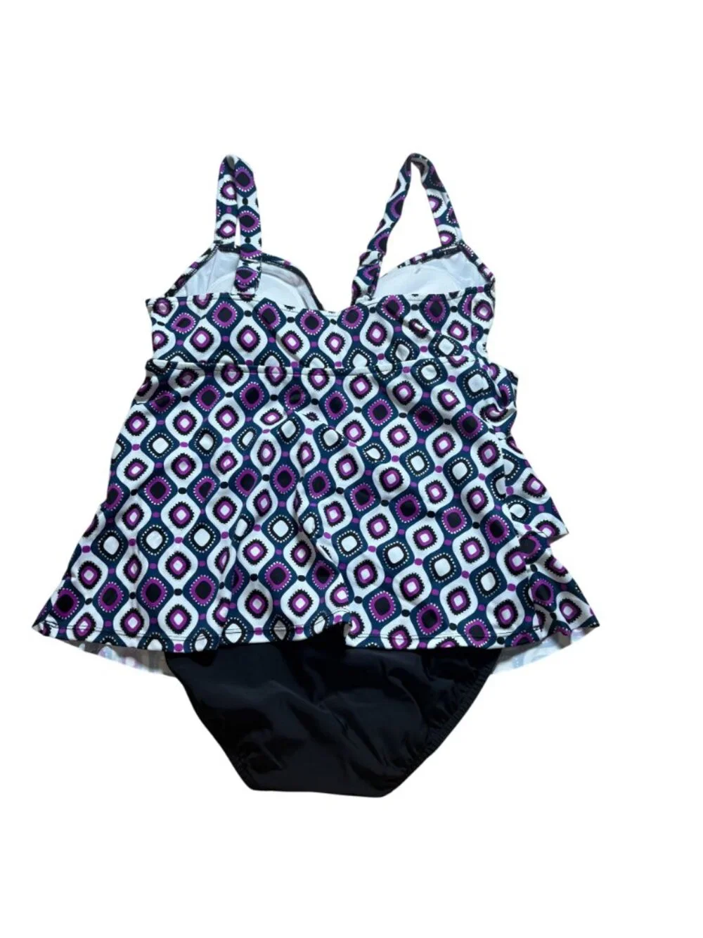 Swim Solutions Tummy Control Fauxkini One-Piece Swimsuit Women's Size 8 NWT! - Picture 6 of 7